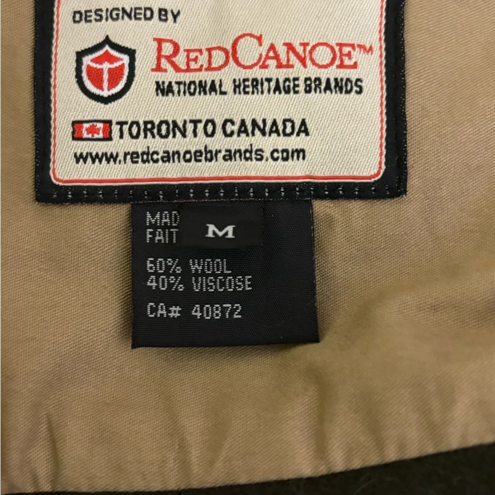Wool button up Red Canoe, collared shirt in color army green - Picture 3 of 3